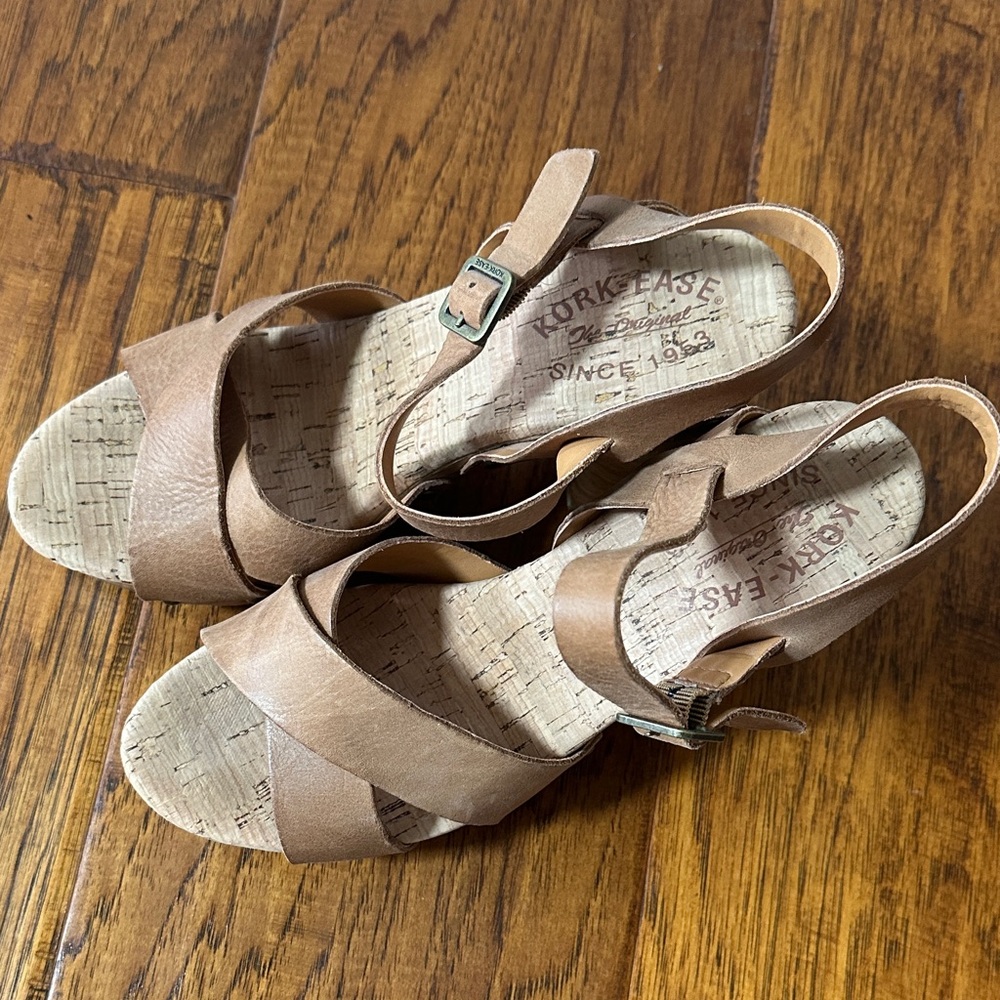 Kork-EaseTan Leather Sandals sz 7 - Picture 2 of 5